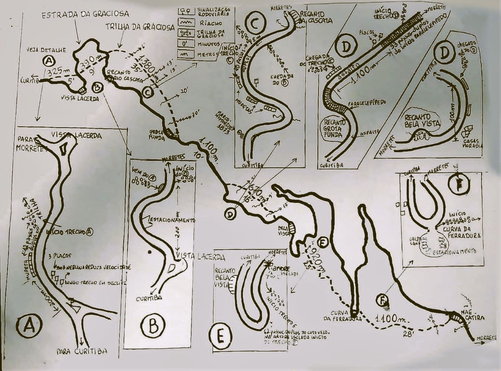 Mapa Ilustrativo do Caminhos da Serra da Graciosa