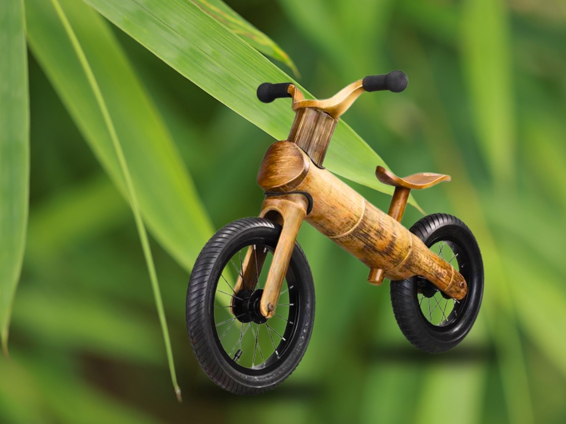 Bicicleta de bambu infantil para crianças aprenderem a se equilibrar. Projeto Rota dos Tropeiros Bicicleta de bambu infantil para crianças aprenderem a se equilibrar.