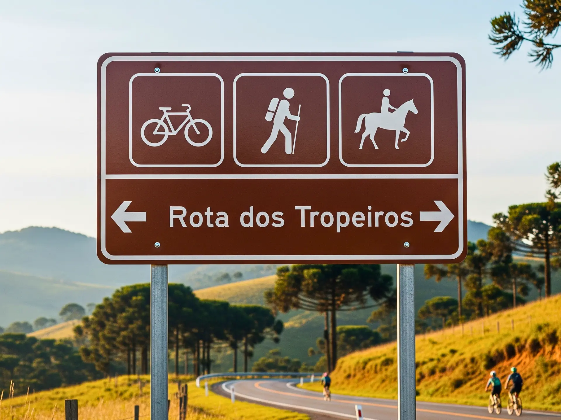 Sinalização para Cicloturismo, Ecoturismo e Turismo Equestre. Imagem: Ivan Mendes © Lobi Ciclotur Sinalização para Cicloturismo, Ecoturismo e Turismo Equestre.
